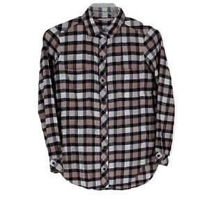 Athleta Lumberjill Plaid Flannel Button Down Top XXS